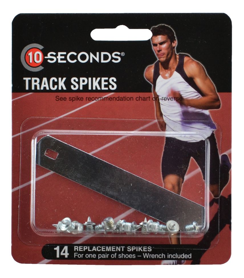 10 SECONDS&reg; TRACK SPIKES 1/8&quot; NEEDLE (3mm) 14 pack  ::  Dig in, getting ferocious traction and durability from these awesome 10 Seconds&reg; Track Spikes. You&#39;ll appreciate the unbeatable long-lasting wear of these spikes that are heat tested for maximum durability. Plus, you&#39;re sure to get maximum traction no matter where your training takes you because these 10 Seconds&reg; Spikes can be used on all surfaces, including asphalt, synthetic and natural.