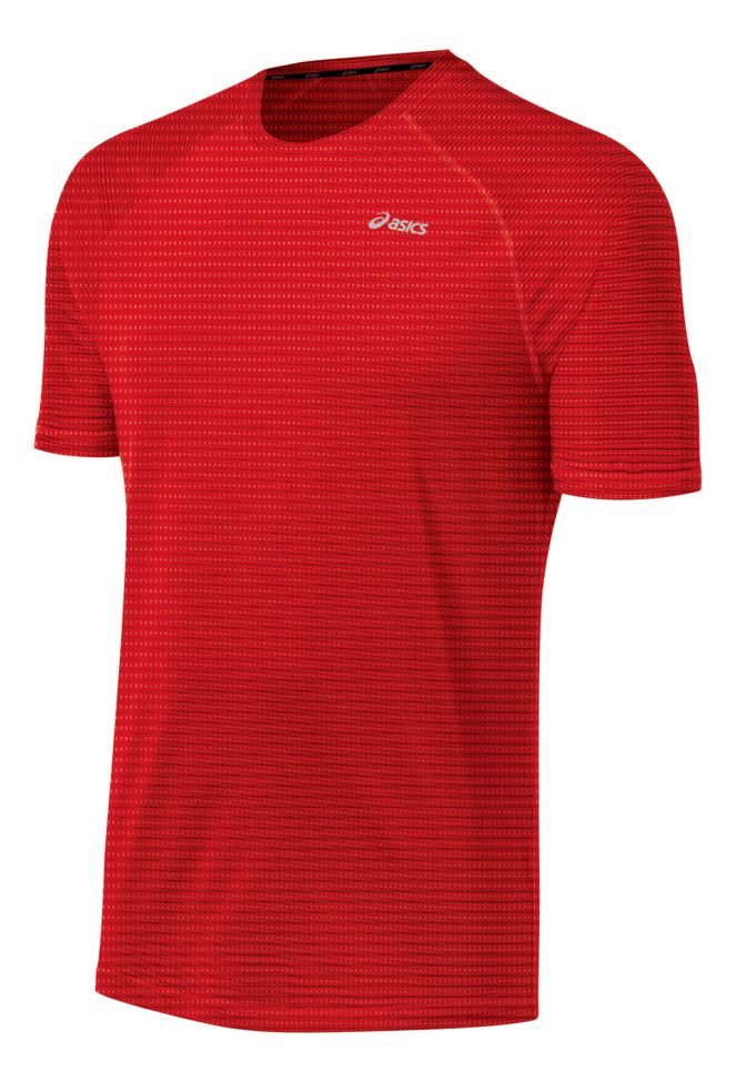 Mens ASICS PR Stripe Short Sleeve Technical Tops