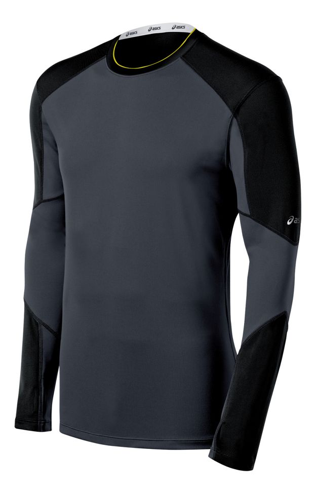 Mens ASICS Ecoline Long Sleeve No Zip Technical Tops