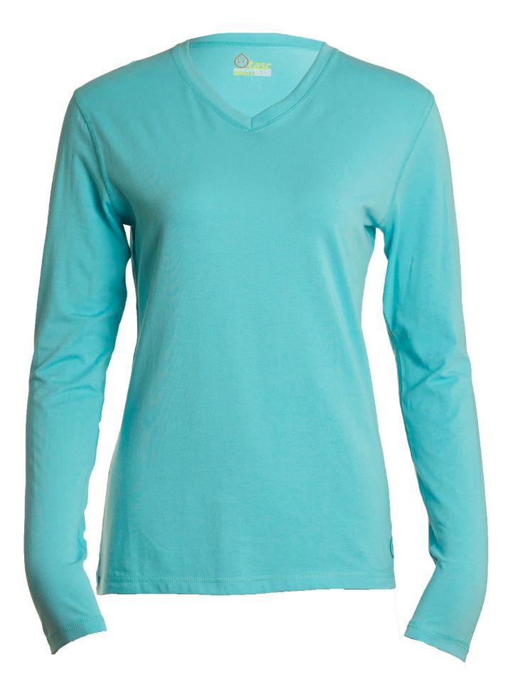Womens Tasc Performance Core V-Neck Long Sleeve No Zip Technical Tops