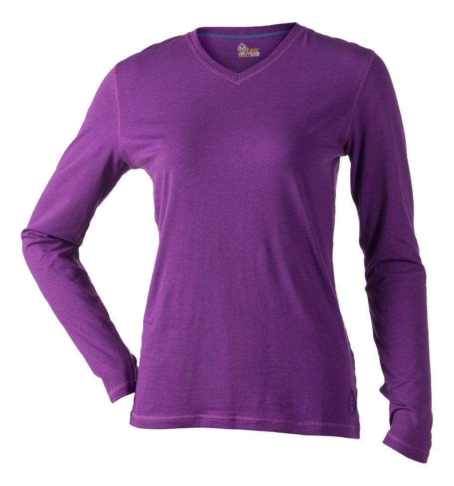 Womens Tasc Performance Core V-Neck Long Sleeve No Zip Technical Tops