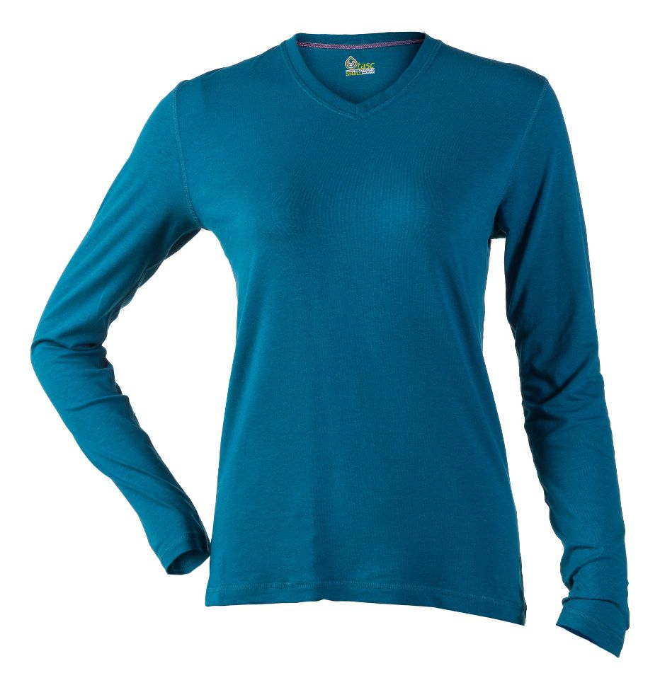 Womens Tasc Performance Core V-Neck Long Sleeve No Zip Technical Tops