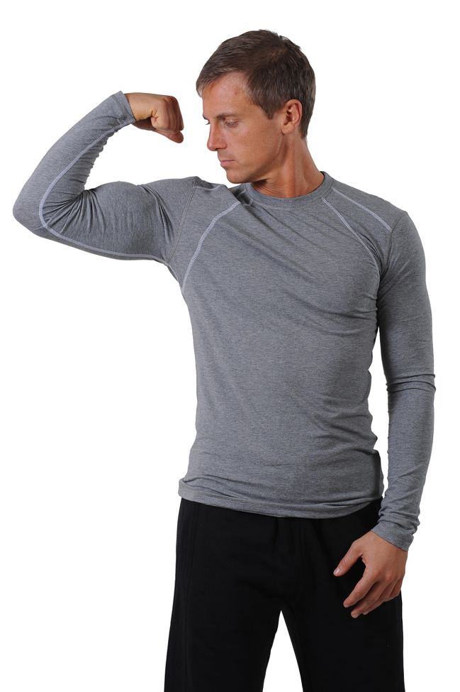 Mens tasc Performance Hybrid Fitted LS Crew Long Sleeve No Zip Technical Tops