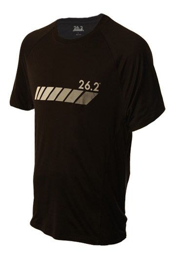 Mens 26.2 Short Sleeve Chest Stripe Running Performance Tee Technical Tops