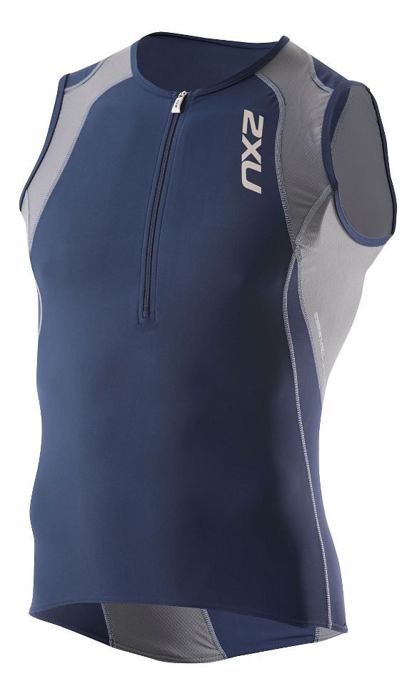 Mens 2XU Long Distance Tri Singlet Technical Tops
