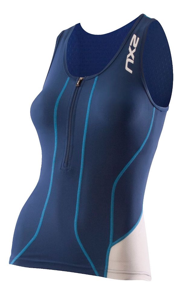 Womens 2XU Long Distance Tri Singlet Technical Tops