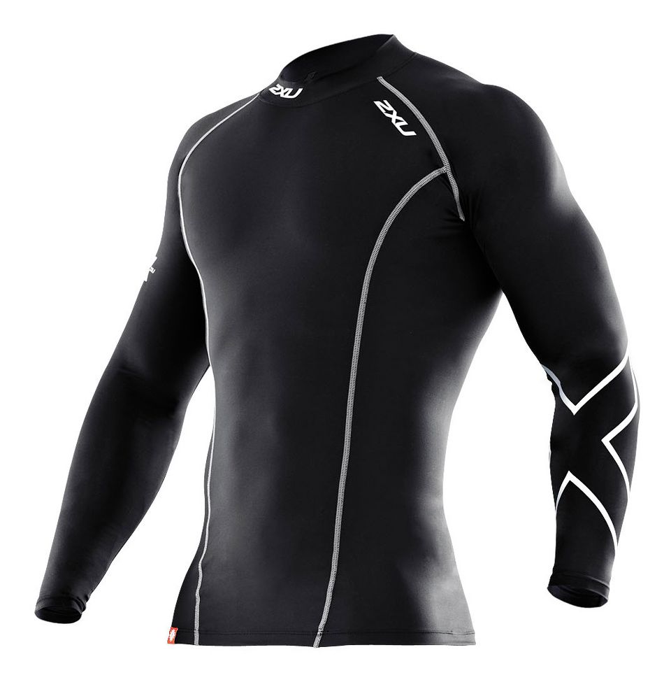 Mens 2XU Long Sleeve Compression Top No Zip Technical Tops