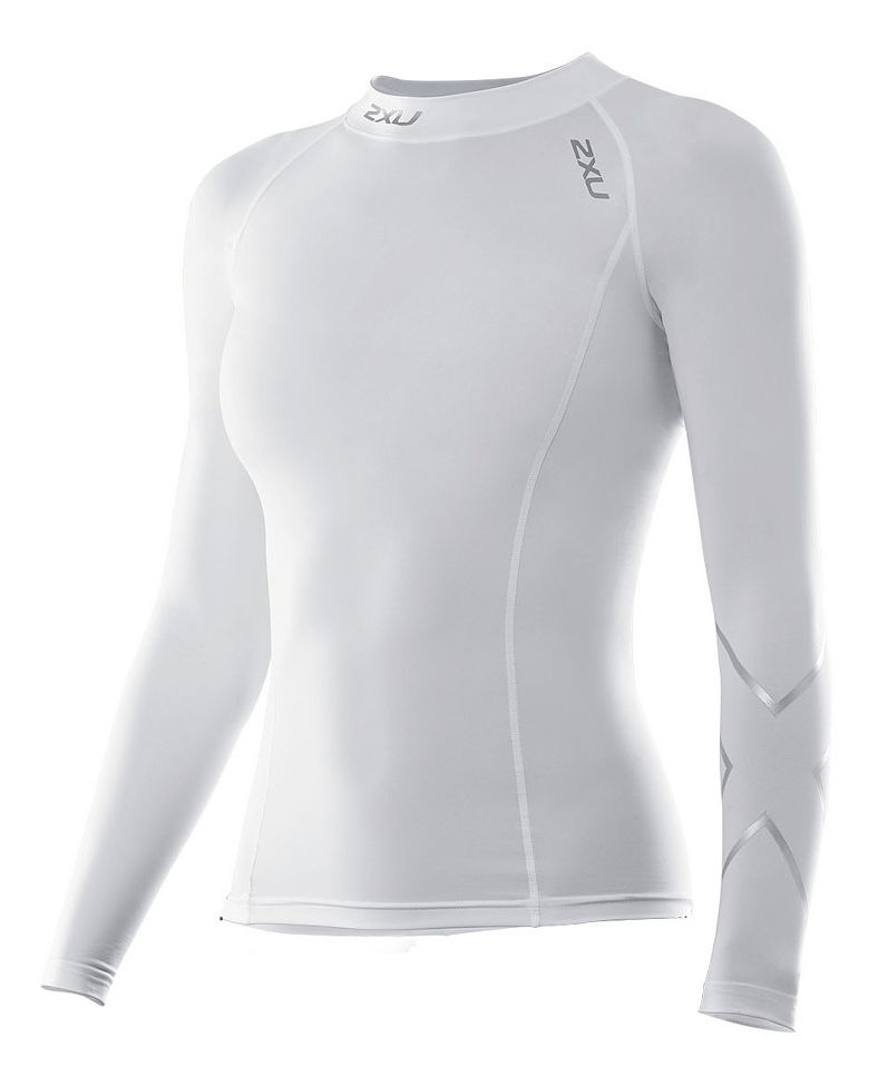 Womens 2XU Long Sleeve Compression Top No Zip Technical Tops