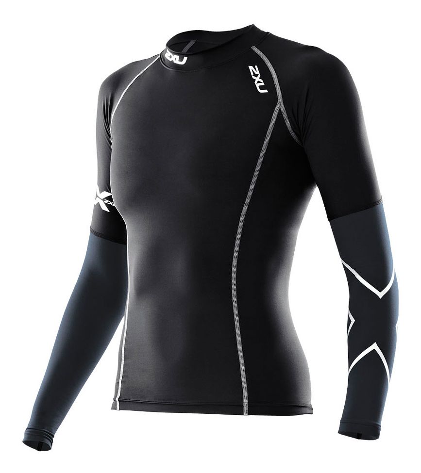Womens 2XU Elite Long Sleeve Compression Top No Zip Technical Tops