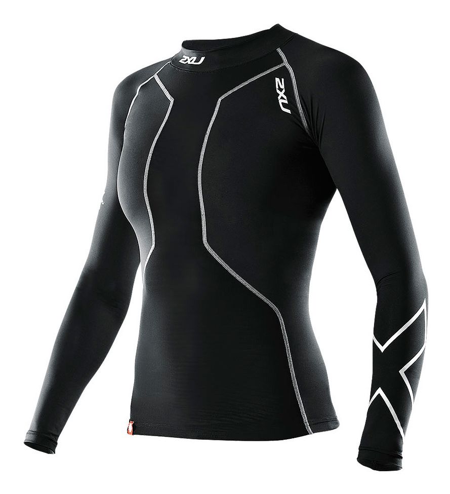 Womens 2XU Recovery Long Sleeve Compression Top No Zip Technical Tops