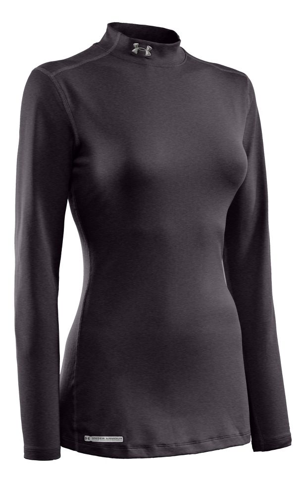 Womens Under Armour Coldgear Fitted Mock Long Sleeve No Zip Technical Tops