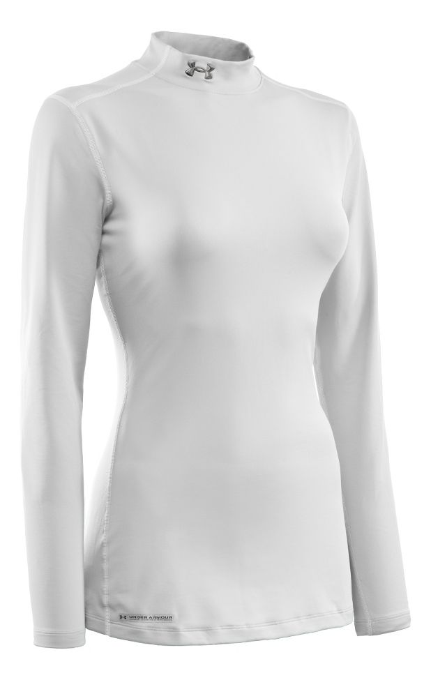 Womens Under Armour Coldgear Fitted Mock Long Sleeve No Zip Technical Tops