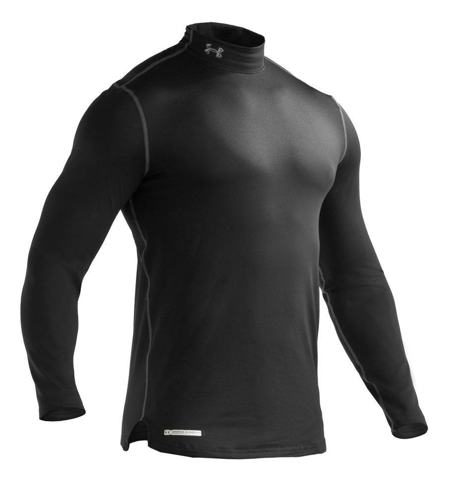 Mens Under Armour ColdGear Fitted Mock Long Sleeve No Zip Technical Tops