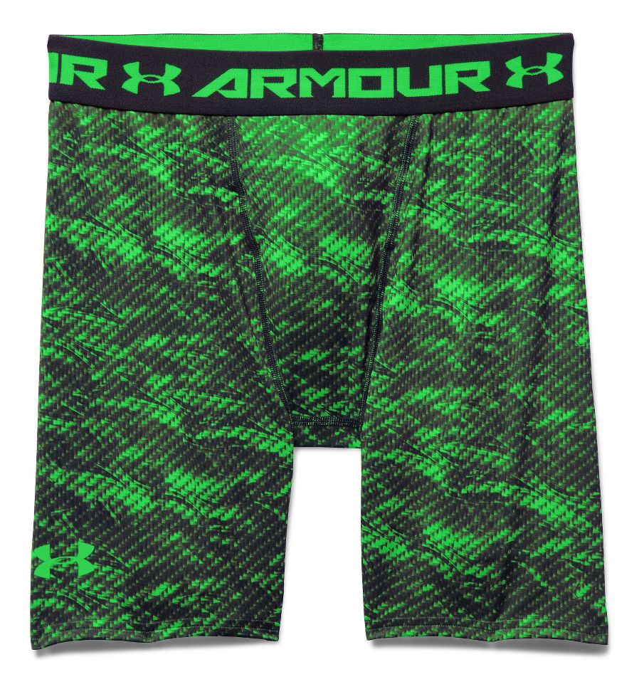 Mens Under Armour HeatGear Armour Compression Printed Short Boxer Brief Underwear Bottoms at