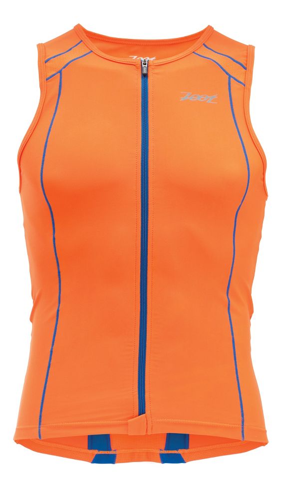 Mens Zoot Performance Full Zip Tri Tank Sleeveless Technical Tops