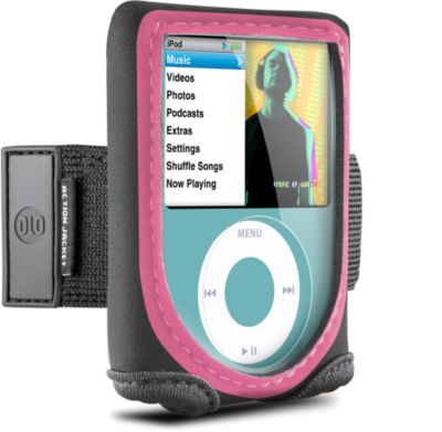 DLO Action Jacket (pink) for iPod nano 3G Neoprene case with armband/belt clip for iPod nano