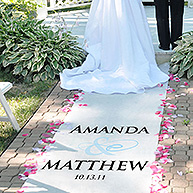 Simple Flourish Accented Personalized Aisle Runner
