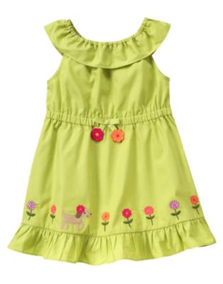 Puppy Flower Ruffle Dress