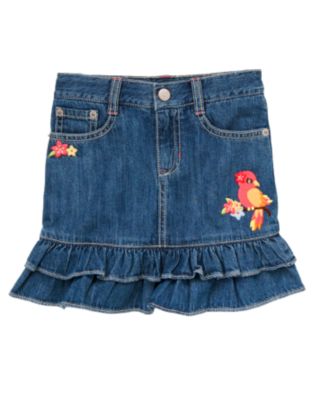 Lovebird Ruffle Jean Skort