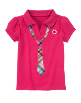 Plaid Tie Polo Shirt
