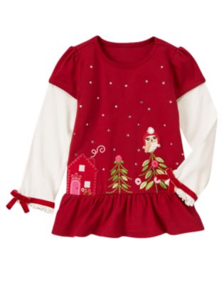 Gem Owl Tree Double Sleeve Top