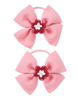 Flower Bow Pony Holder Two-Pack