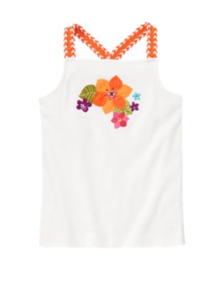 Gem Flower Braided Strap Tank