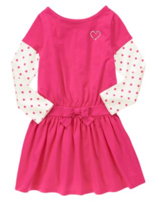 Gem Heart Double Sleeve Dress