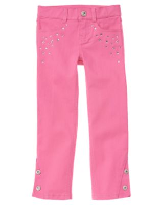 Gem Button Hem Skinny Jean