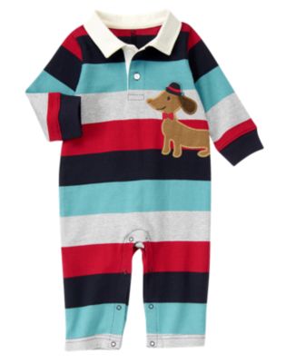 Puppy Stripe Polo One-Piece