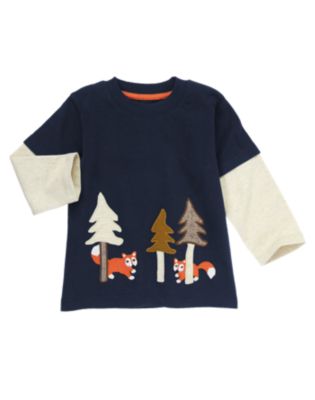 Forest Foxes Double Sleeve Tee