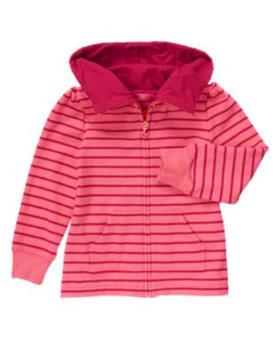 Stripe Fleece Terry Hoodie