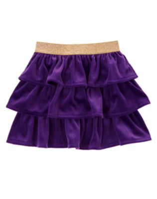 Velour Tiered Skirt