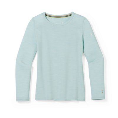 UPC 196246000123 product image for Smartwool Kids' Classic Thermal Merino Base Layer Crew - XS - Bleached Aqua Heat | upcitemdb.com