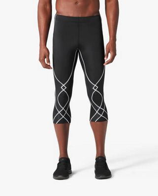CW-X Men's Stabilyx Joint Support 3/4 Compression Tight - Large - Black/White product image