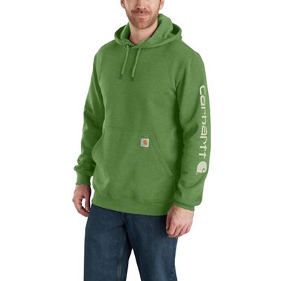 Carhartt Men's Midweight Signature Sleeve Logo Hooded Sweatshirt - Medium Regular - Arborvitae Heather product image