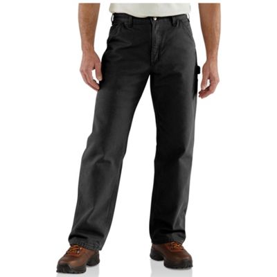 Carhartt Men's Washed Duck Work Dungaree Flannel Lined Pant - 44x32 - Black product image