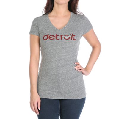 Moosejaw Women's Fearsome Foley V Neck SS Tee - Large - Heather Grey / Cherry product image