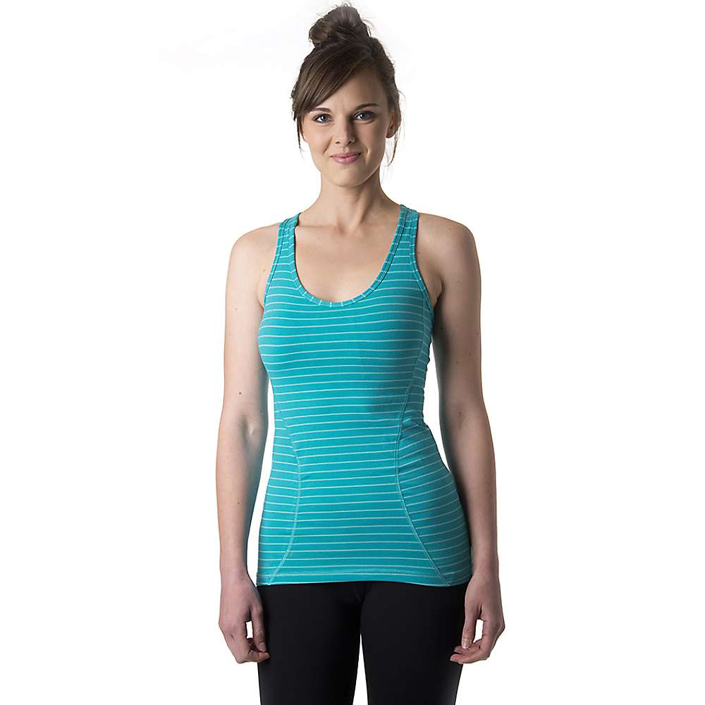 Tasc Women's Pace Racer Striped Tank - Large - Baltic / Lagoon Stripe product image
