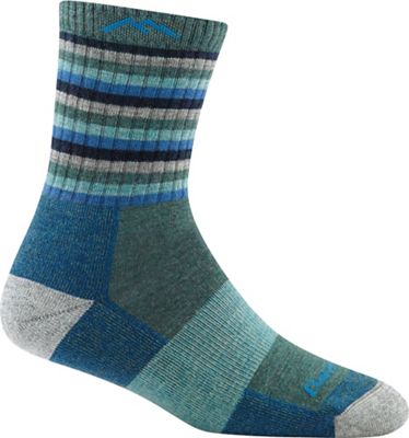 Darn Tough Women's Stripe Cushion Micro Crew Socks - Large - Aqua Stripe product image