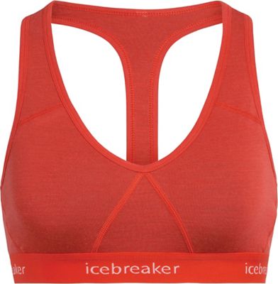 Icebreaker Womens Sprite Racerback Bra - Large - Fire