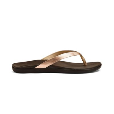 Olukai Women's Ho'opio Leather Sandal - 6 - Copper/Dark Java product image