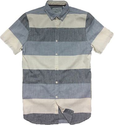 Jeremiah Men's Slub Woven Stripe S/S Shirt - Small - Slate product image