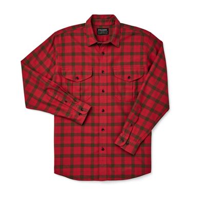 Filson Men's Lightweight Alaskan Guide Shirt - Medium - Red / Surplus Green Plaid product image