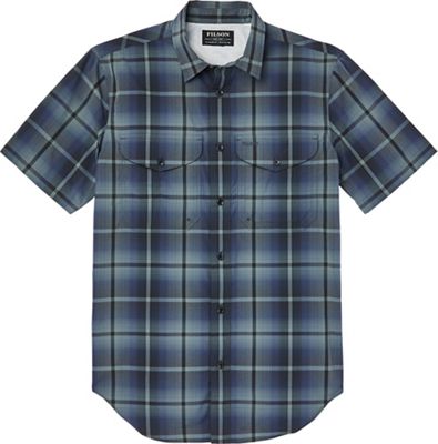 Filson Men's Twin Lakes Short Sleeve Sport Shirt - Small - Navy / Grey Plaid product image