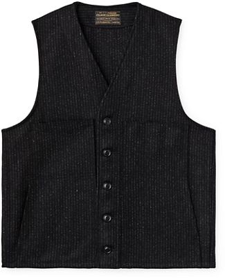 Filson Men's Mackinaw Wool Vest - Medium - Black Charcoal Rope Stripe BLK product image