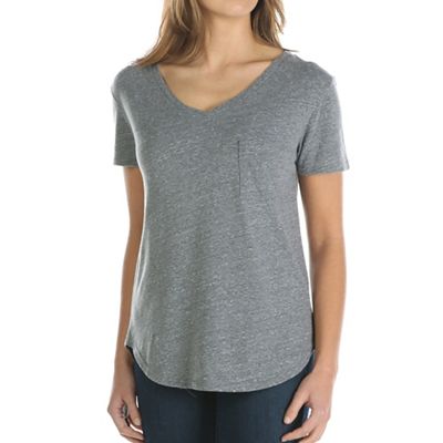 Moosejaw Women's Floral Critter Flowy V-Neck SS Tee - XS - Heather Grey product image