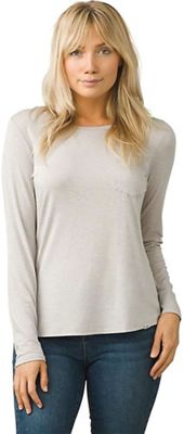 Prana Women's Foundation LS Crew Neck Top - Large - Light Grey Heather product image