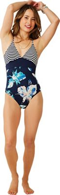 Carve Designs Women's Dahlia One Piece - Large - Navy Stripe with Stargazer product image