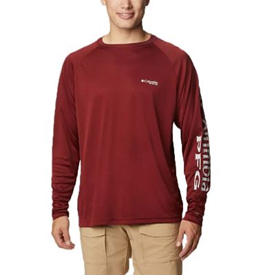 Columbia Men's Terminal Tackle LS Shirt - XL - Red Jasper / Cool Grey Logo product image